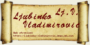 Ljubinko Vladimirović vizit kartica